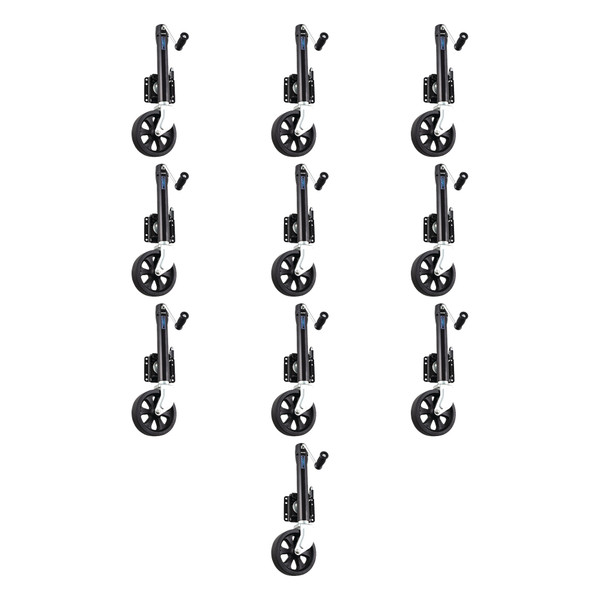 Fulton (10-Pack) Marine Trailer Jack, 1,500 lbs. Lift Capacity, Sidewind, Bolt-On Side Mount, 10 Inch Travel, Black - Fulton