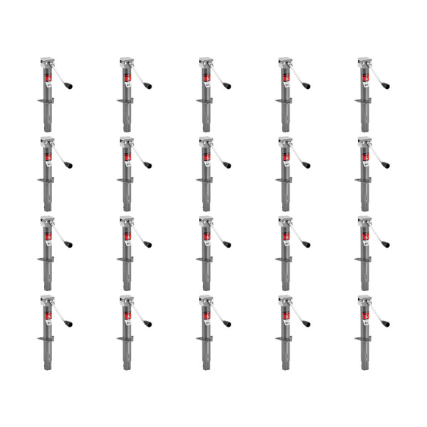 BULLDOG (20-Pack) Round Trailer Jack, A-Frame, 2,000 lbs. Lift Capacity, Sidewind, Bolt-On, 13 Inch Travel - Bulldog