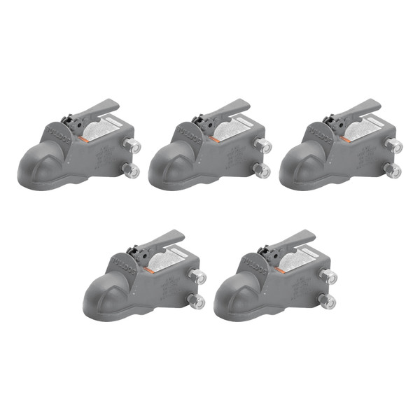 BULLDOG (5-Pack) Adjustable Coupler, 2-5/16 Inch Diameter, Wedge Latch, w/o Coupler Channel, 14,000 lbs. Capacity, Gray
