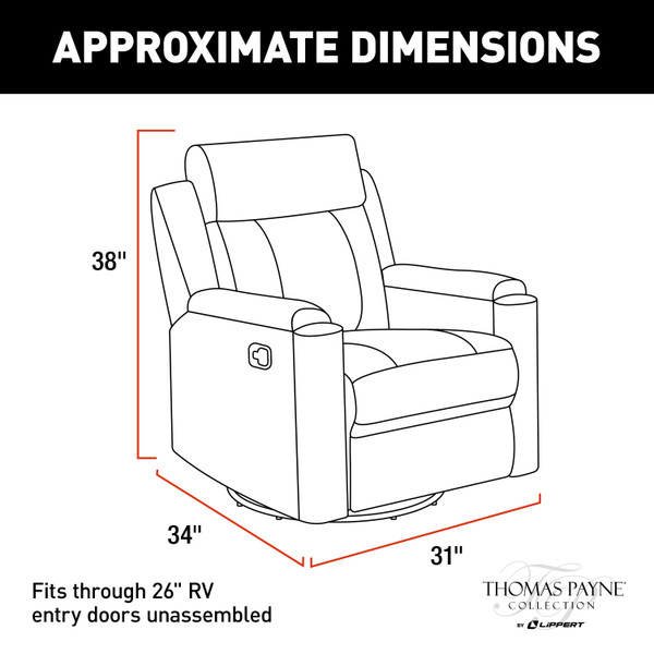 Thomas Payne RV Swivel Glide Recliner - Grummond #2020129855
