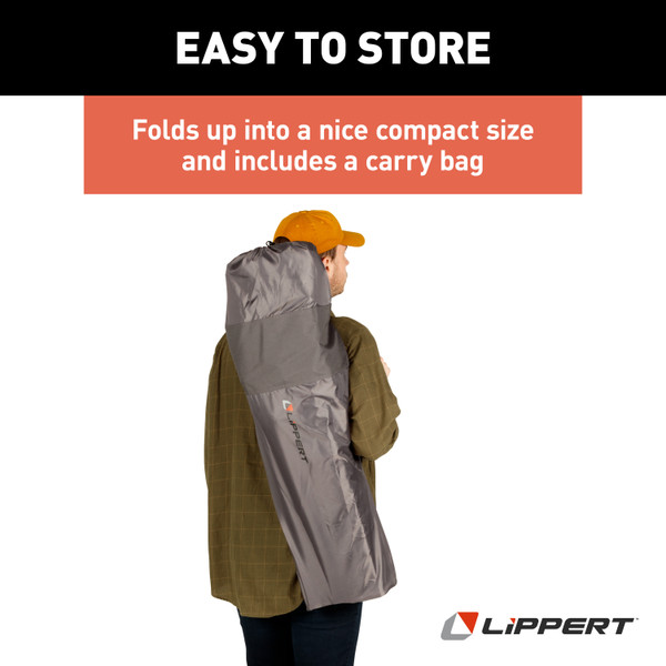 Lippert Sun Soaker Vented Reclining Camping Chair with Footrest - Dark Grey