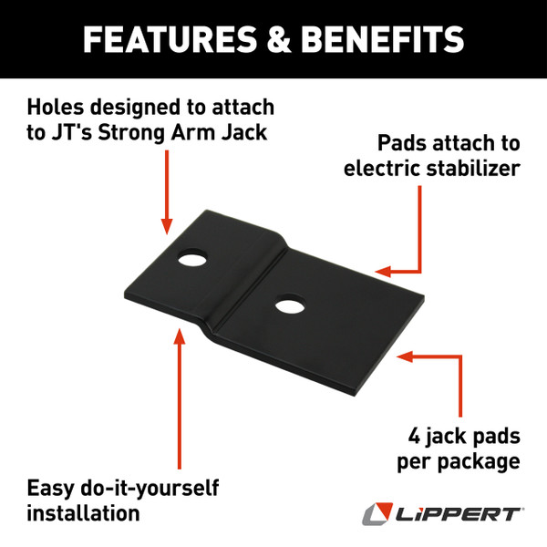 LIPPERT JT's Strong Arm Electric RV Stabilizer Jack Pad Adapter Kit #314597
