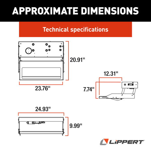 LIPPERT Kwikee 28 Series Electric Step Assembly Frame #908028000