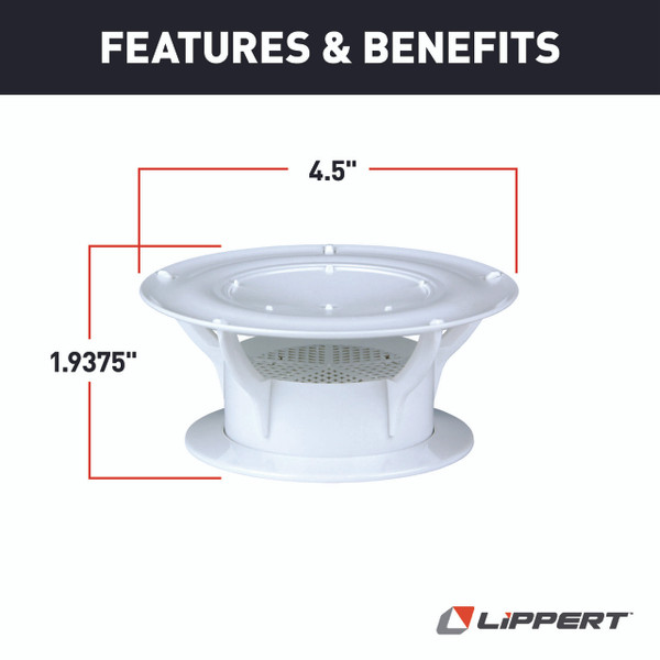 Lippert 360 Siphon RV Roof Vent Cap - White