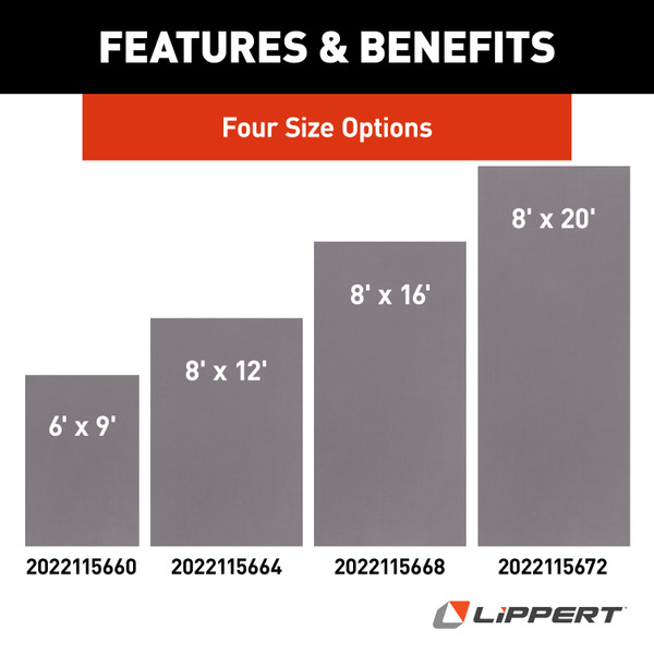 Lippert Outdoor Patio Rug - Gray, 6' x 9'