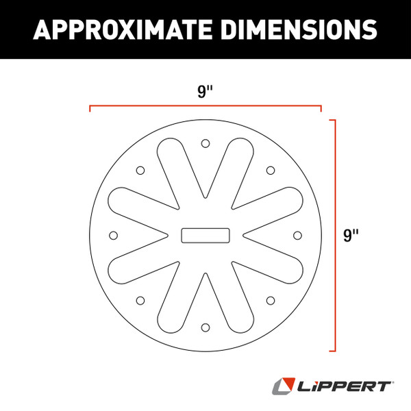 Lippert Replacement 5th Wheel Landing Gear Foot Pads - 9" Round, 2-Pack #210475