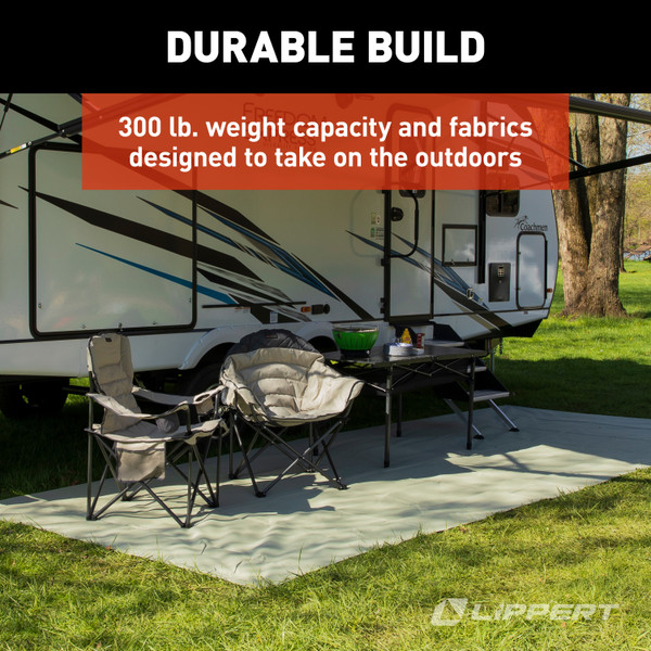 Lippert Big Bear Duotone Camping Chair - Sand with Dark Grey Accent