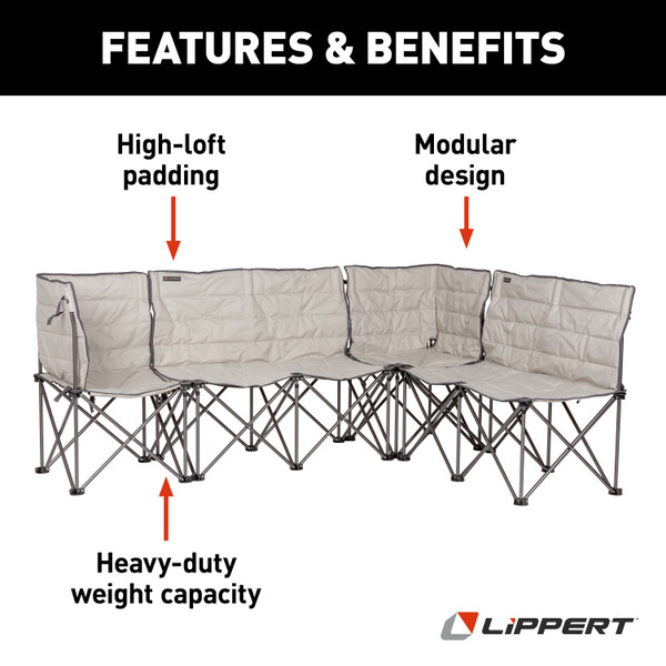Lippert Campfire Folding Sectional Couch - Sand