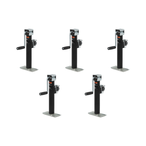 CURT (5-Pack) Pipe-Mount Swivel Jack with Side Handle (2,000 lbs, 10" Travel) - CURT