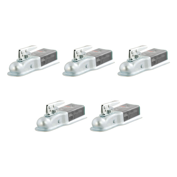 CURT (5-Pack) 2" Straight-Tongue Coupler with Posi-Lock (3" Channel, 3,500 lbs, Zinc) - CURT