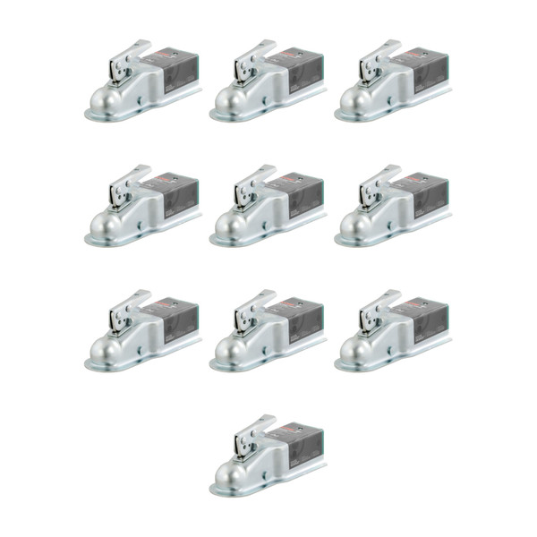 CURT (10-Pack) 2" Straight-Tongue Coupler with Posi-Lock (3" Channel, 5,000 lbs, Zinc) - CURT