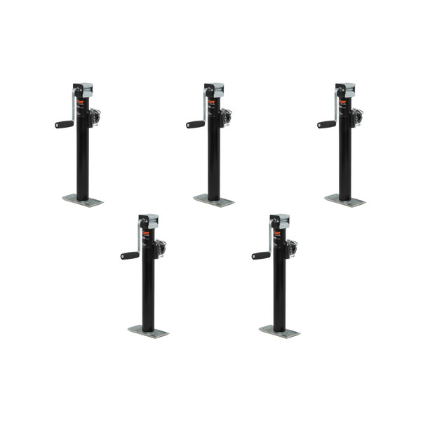 CURT (5-Pack) Pipe-Mount Swivel Jack with Side Handle (2,000 lbs, 15" Travel) - CURT