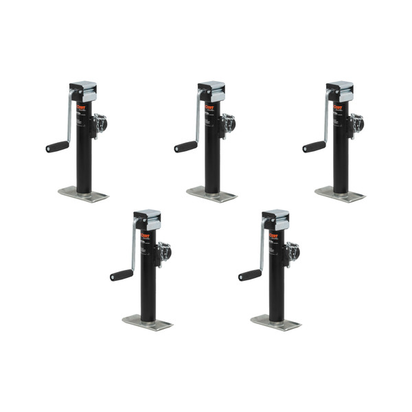 CURT (5-Pack) Pipe-Mount Swivel Jack with Side Handle (5,000 lbs, 10" Travel) - CURT