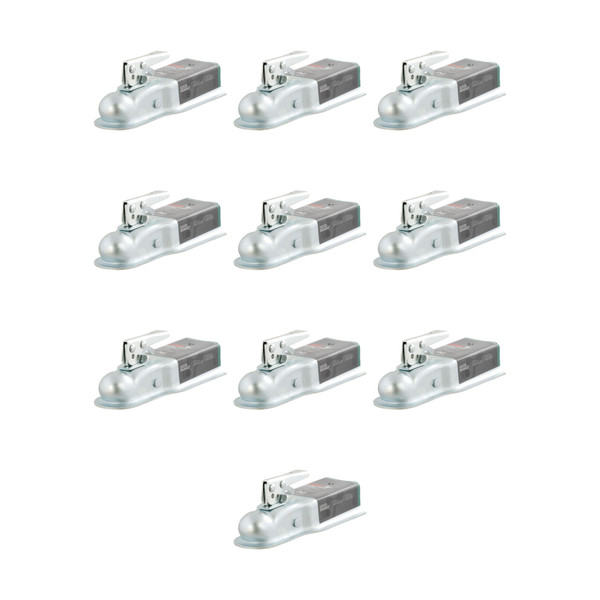 CURT (10-Pack) 2" Straight-Tongue Coupler with Posi-Lock (3" Channel, 3,500 lbs, Zinc) - CURT
