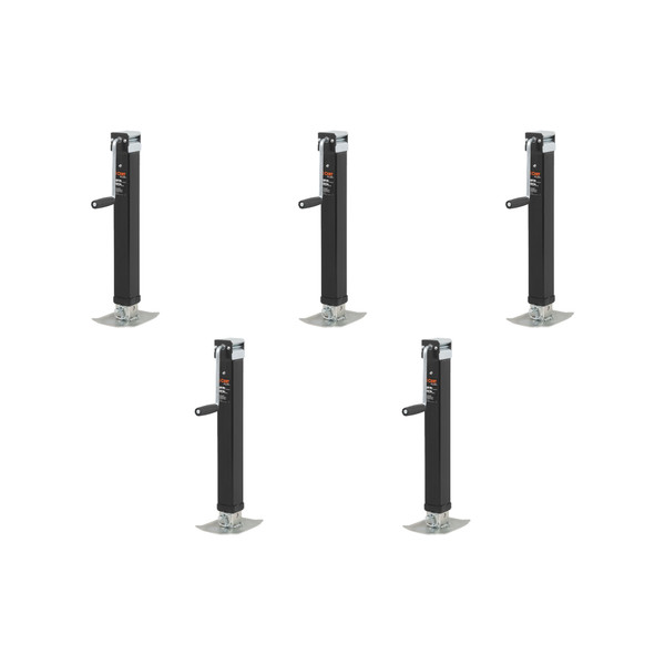 CURT (5-Pack) Direct-Weld Square Jack with Side Handle (8,000 lbs, 15" Travel) - CURT