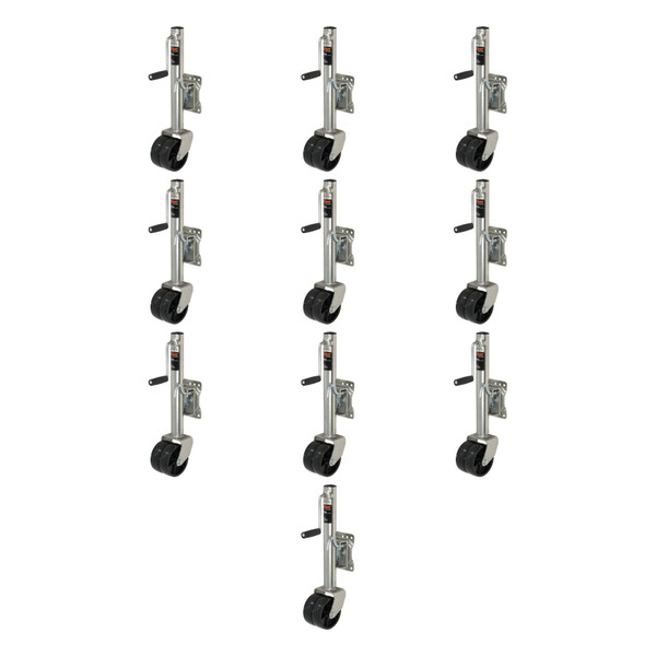 CURT (10-Pack) Marine Jack with Dual 6" Wheels (1,500 lbs, 10" Travel) - CURT