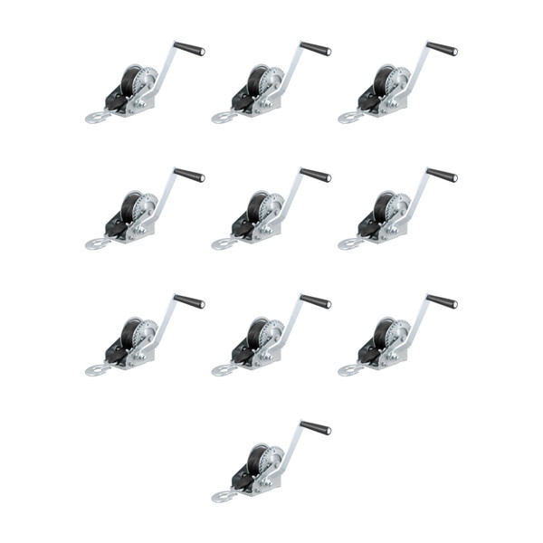 CURT (10-Pack) Hand Crank Winch with 15' Strap (900 lbs, 6-1/2" Handle) - CURT