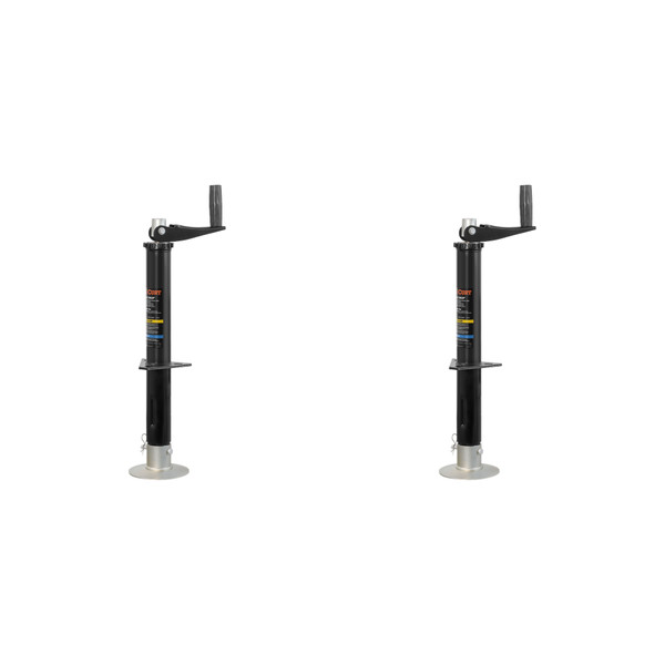 CURT (2-Pack) Lippert Quick Drop Drill-Operated Tongue Jack, 2,000 lbs, 14" Travel - CURT