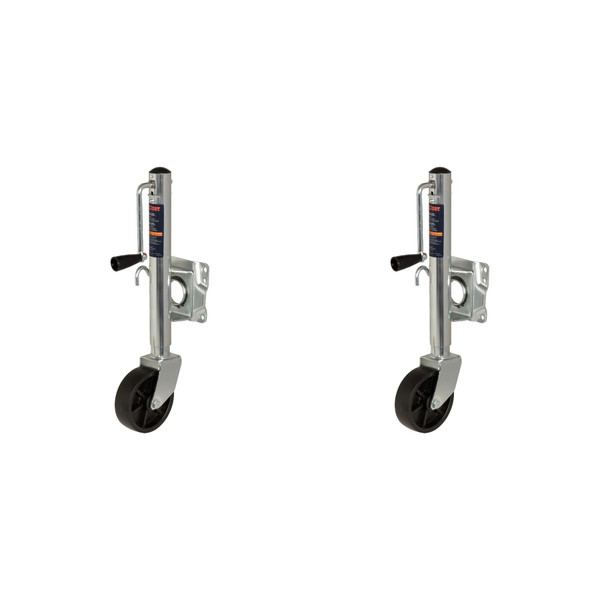 CURT (2-Pack) Marine Trailer Jack with 6" Wheel (1,000 lbs, 10" Travel) - CURT