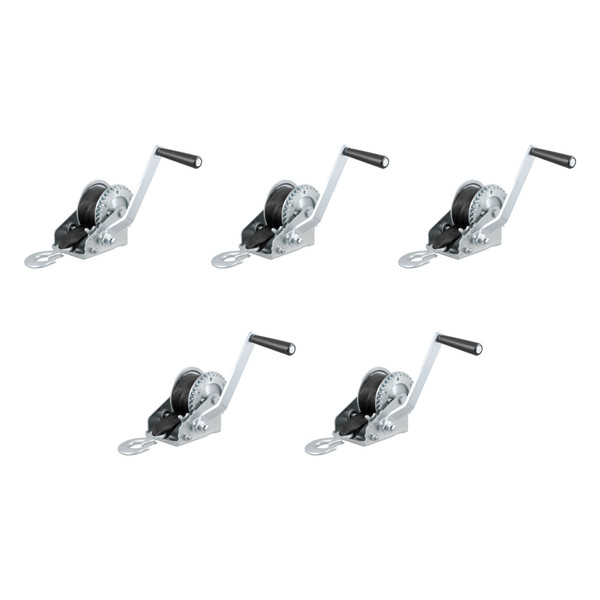 CURT (5-Pack) Hand Crank Winch with 15' Strap (900 lbs, 6-1/2" Handle) - CURT