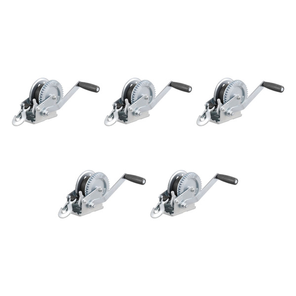 CURT (5-Pack) Hand Crank Winch with 20' Strap (1,400 lbs, 7-1/2" Handle) - CURT