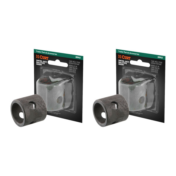 CURT (2-Pack) Replacement Swivel Jack Male Pipe Mount (9/16" Pin Hole, Packaged) - CURT