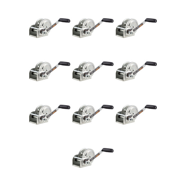 CURT (10-Pack) Hand-Crank Brake Winch, 1,000 lbs, 4.2:1 Gear Ratio, 7" Handle - CURT