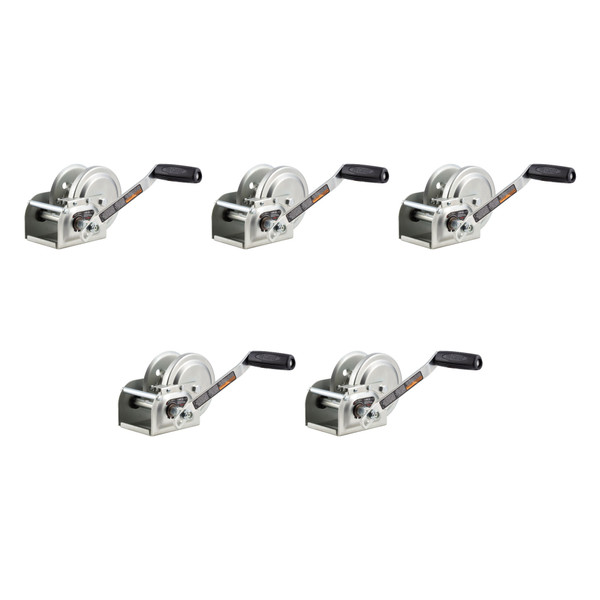 CURT (5-Pack) Hand-Crank Brake Winch, 1,000 lbs, 4.2:1 Gear Ratio, 7" Handle - CURT