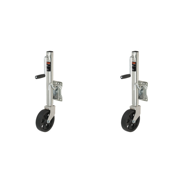 CURT (2-Pack) Marine Jack with 8" Wheel (1,500 lbs, 10" Travel) - CURT
