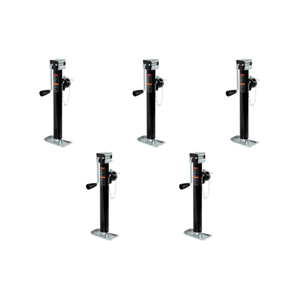 CURT (5-Pack) Pipe-Mount Swivel Trailer Jack with Side Handle (5,000 lbs, 15" Travel) - CURT