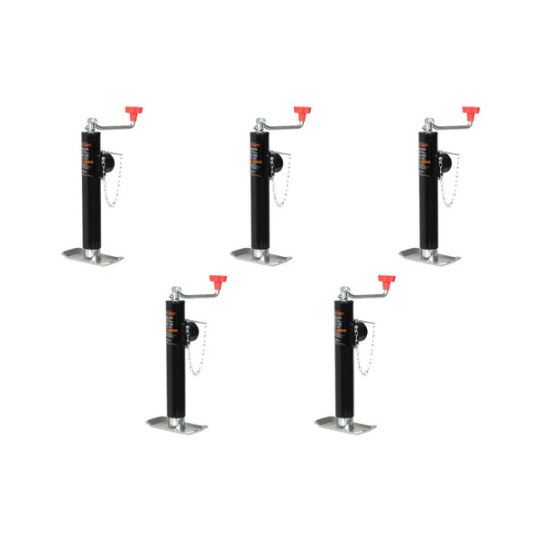 CURT (5-Pack) Pipe-Mount Swivel Trailer Jack with Top Handle (5,000 lbs, 10" Travel) - CURT
