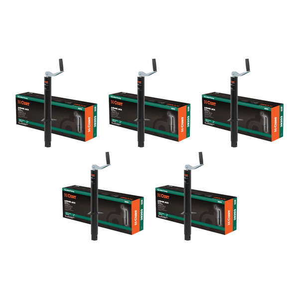 CURT (5-Pack) A-Frame Jack with Top Handle (2,000 lbs, 15" Travel, Packaged) - CURT