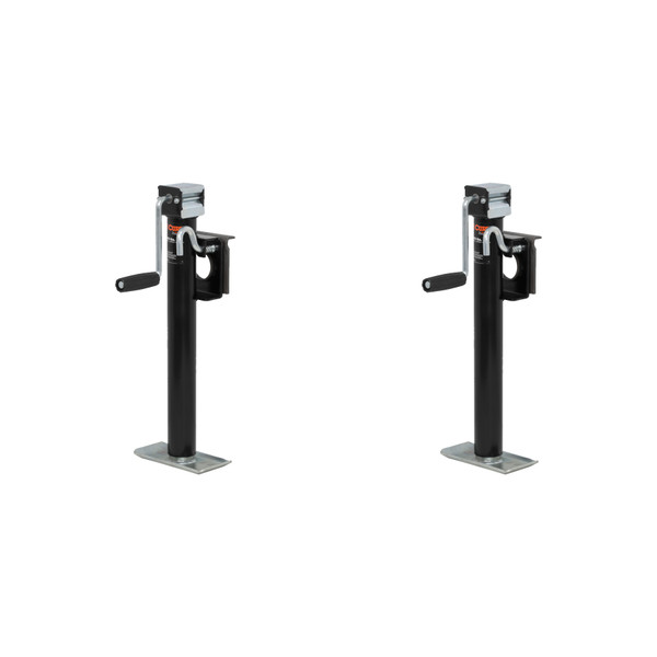 CURT (2-Pack) Bracket-Mount Swivel Jack with Side Handle (2,000 lbs, 15" Travel) - CURT