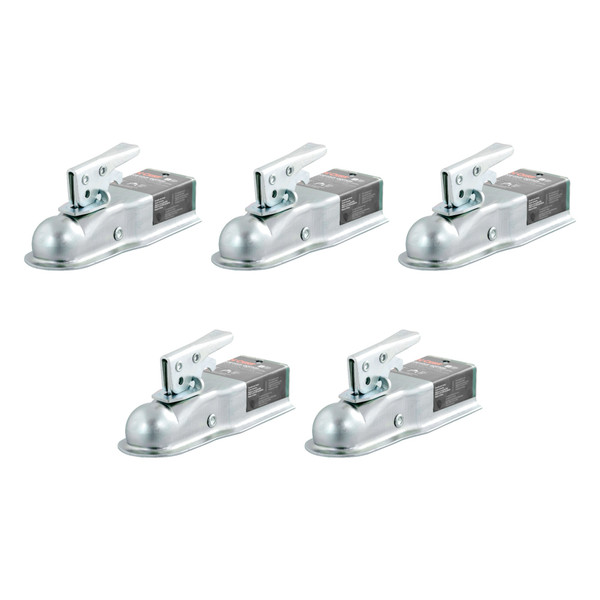 CURT (5-Pack) 1-7/8" Straight-Tongue Coupler with Posi-Lock (2-1/2" Channel, 2,000 lbs, Zinc) - CURT