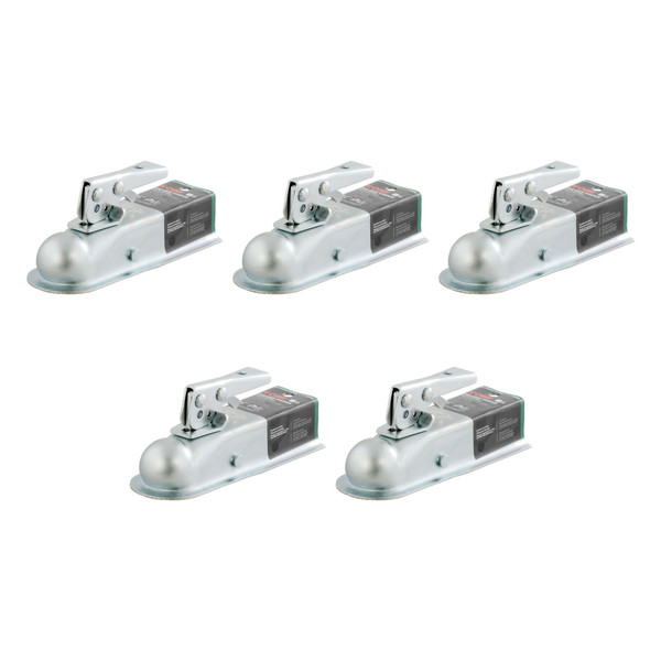 CURT (5-Pack) 1-7/8" Straight-Tongue Coupler with Posi-Lock (2" Channel, 2,000 lbs, Zinc) - CURT