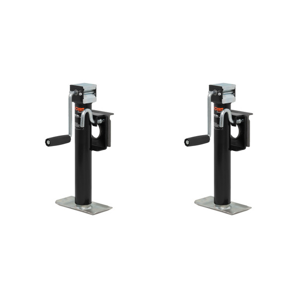 CURT (2-Pack) Bracket-Mount Swivel Jack with Side Handle (2,000 lbs, 10" Travel) - CURT