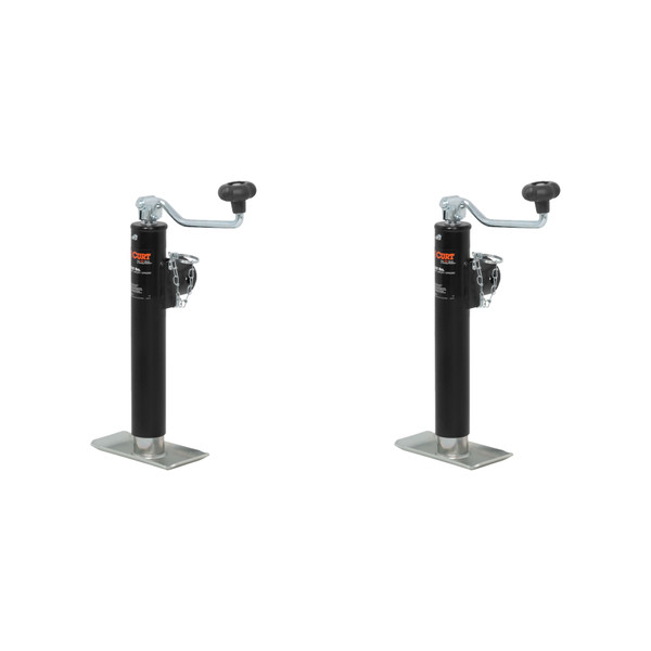 CURT (2-Pack) Pipe-Mount Swivel Jack with Top Handle (2,000 lbs, 10" Travel) - CURT