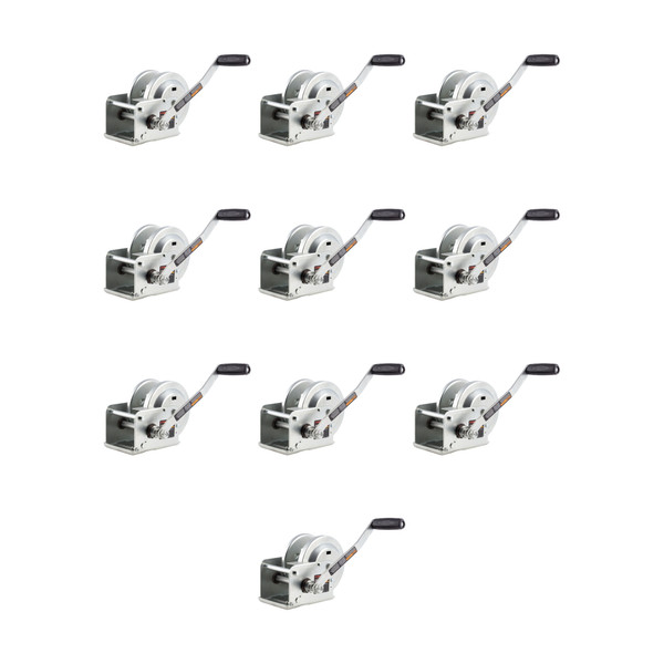 CURT (10-Pack) Hand-Crank Brake Winch, 1,500 lbs, 5:1 Gear Ratio, 10.6" Handle - CURT