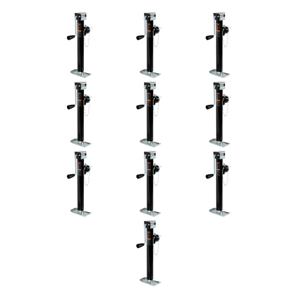 CURT (10-Pack) Pipe-Mount Swivel Trailer Jack with Side Handle (5,000 lbs, 15" Travel) - CURT