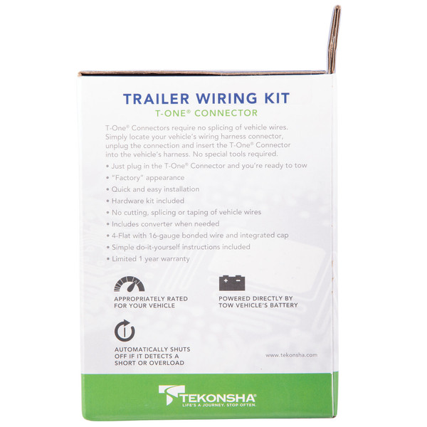 2017-2021 Jaguar F-Pace, 2018-2022 Land Rover Range Rover Velar Tekonsha Plug & Play T-Connector Adapter Trailer Wiring 118785