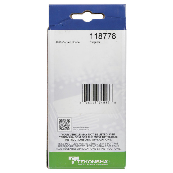 2017-2024 Honda Ridgeline Tekonsha Plug & Play T-Connector Adapter Trailer Wiring 118778
