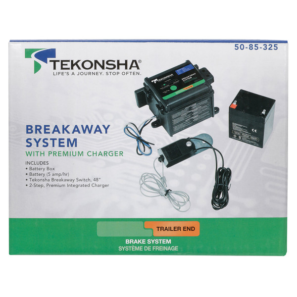 Tekonsha Breakaway System, 1 to 3 Axle Trailers, Push to Test LED, Integrated Multi-Stage Charger TK50-85-325