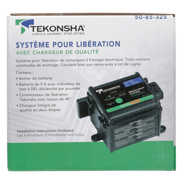 Tekonsha Breakaway System, 1 to 3 Axle Trailers, Push to Test LED, Integrated Multi-Stage Charger TK50-85-325