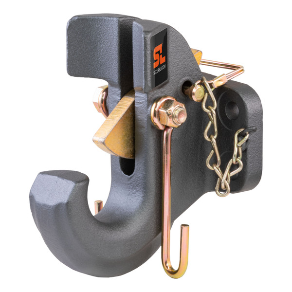 CURT SecureLatch Pintle Hook (30,000 lbs, 2-1/2" or 3" Lunette) Trailer Hitch Pintle Hook Mount - CURT
