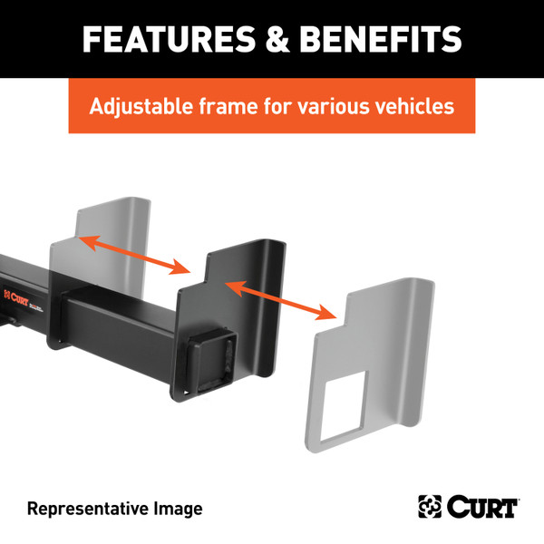 CURT Universal Weld-On Trailer Hitch, 2-1/2" Receiver (Up to 44" Frames, 9" Drop) Trailer Hitch