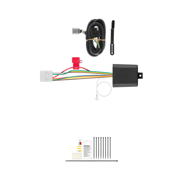 CURT Custom Wiring Harness, 4-Way Flat, Select Toyota Highlander, Tow Package Needed Trailer Connector Kit - CURT