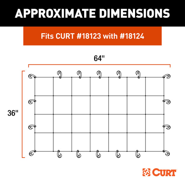 CURT 64" x 36" Elastic Cargo Net for Roof Basket 18219