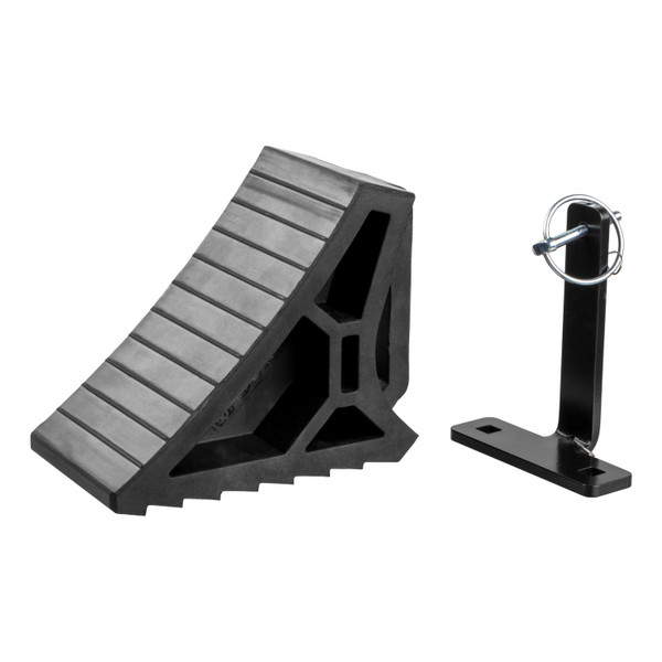 CURT 22803 HD Wheel Chock with Mounting Bracket - CURT