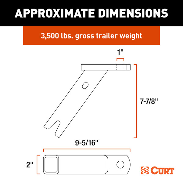 CURT ActiveLink Ball Mount, 2" Ball, 3,500 lbs. GTW 18416