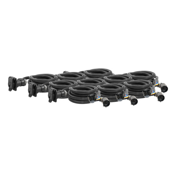 CURT 56000010 10-Foot Vehicle-Side Truck Bed 7-Pin Trailer Wiring Harness Extensions, Select Chevy, Dodge, Ford, GMC, Nissan, Ram, Toyota, 10-Pk - CURT